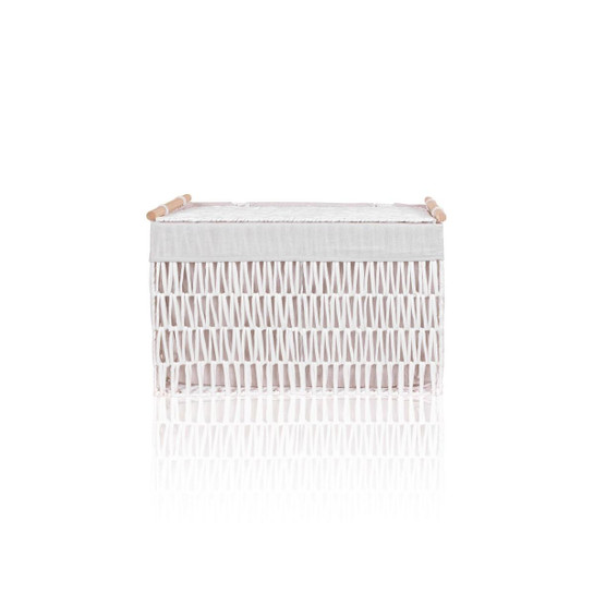 The Mia Cesta Hasır Organizer Sepet Beyaz 57x36x37 Cm