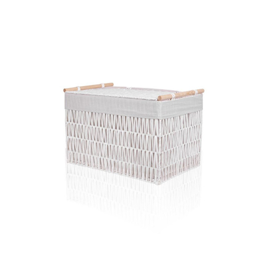 The Mia Cesta Hasır Organizer Sepet Beyaz 57x36x37 Cm