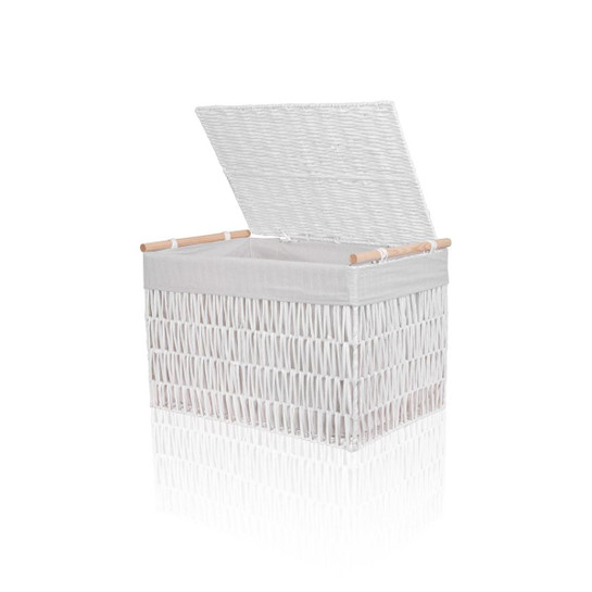 The Mia Cesta Hasır Organizer Sepet Beyaz 57x36x37 Cm