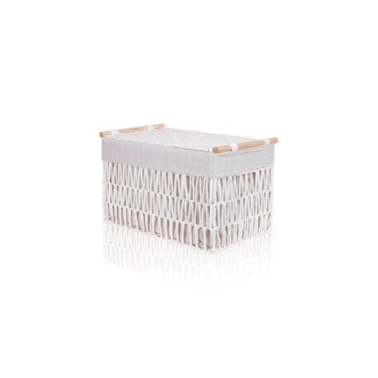 The Mia Cesta Hasır Organizer Sepet Beyaz 52x30x32 Cm
