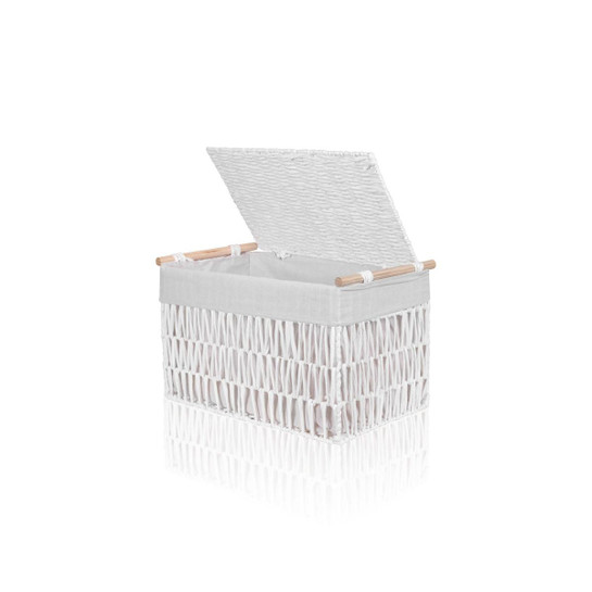 The Mia Cesta Hasır Organizer Sepet Beyaz 52x30x32 Cm