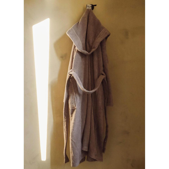 The Mia Fine Cotton Gri Bornoz Small Medium