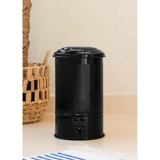 The Mia Stripe Mutfak Ve Banyo Çöp Kovası Siyah 5 Lt