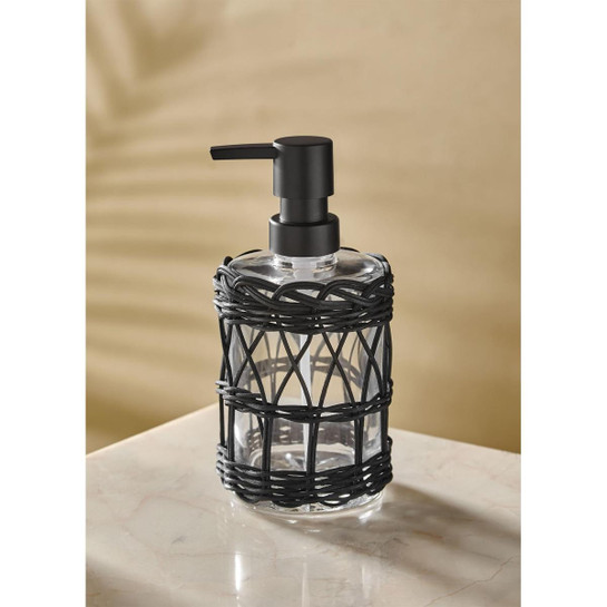 The Mia Rattan Sıvı Sabunluk Siyah 330 Ml