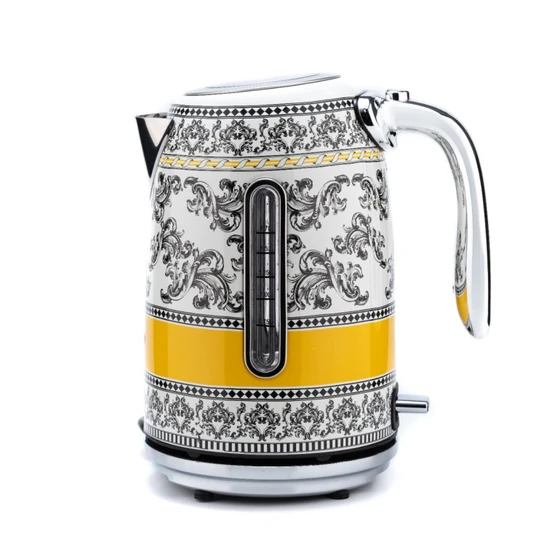Berghoff Gem Royal Margery 1.7 Litre Sarı Siyah Desenli Su Isıtıcısı