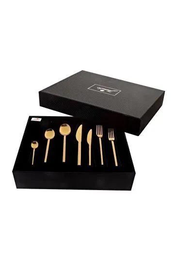 Jumbo 8100 Titanyum Gold 12 Kişilik 84 Parça Çatal Kaşık Bıçak Takımı