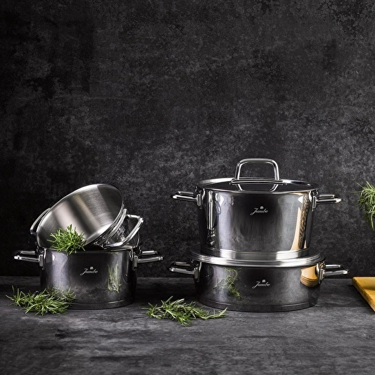 Jumbo Felix 8 Parça İndüksiyon Tabanlı Çelik Tencere Seti