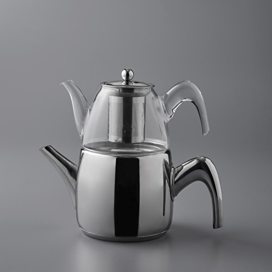 Jumbo 6500 Cam Demlikli Full Metal Sap İndüksiyon Tabanlı Çaydanlık