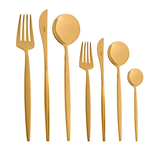 Jumbo 9000 Titanyum Gold 12 Kişilik 84 Parça Çatal Kaşık Bıçak Takımı