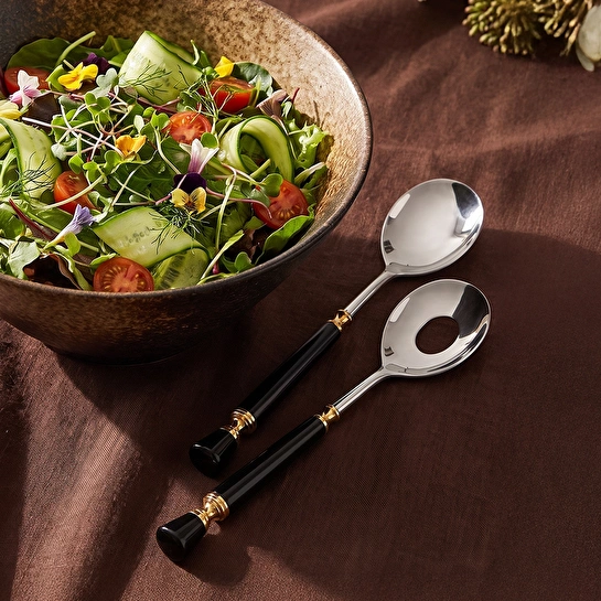 Jumbo Black 2 Parça Salata Servis Seti