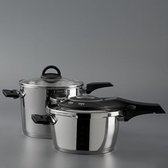 Jumbo Procook 4+6 Litre Paslanmaz Çelik Düdüklü Tencere Seti