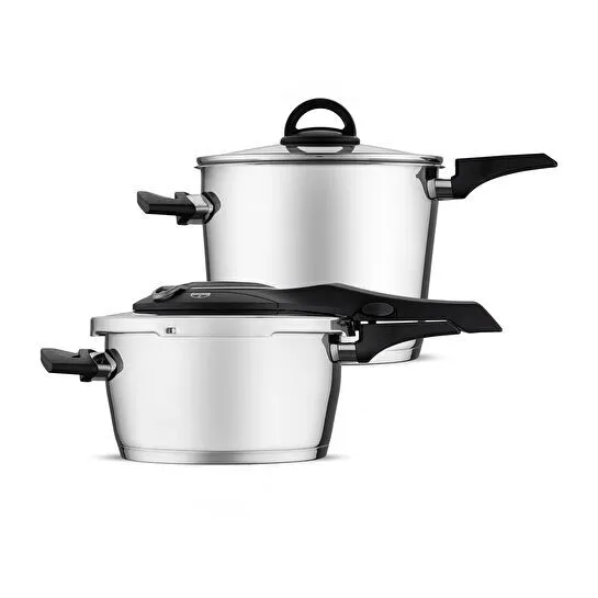 Jumbo Procook 4+6 Litre Paslanmaz Çelik Düdüklü Tencere Seti