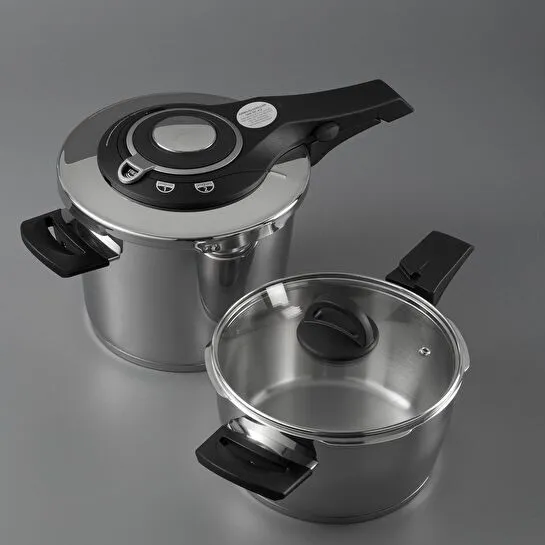 Jumbo Procook 4+6 Litre Paslanmaz Çelik Düdüklü Tencere Seti