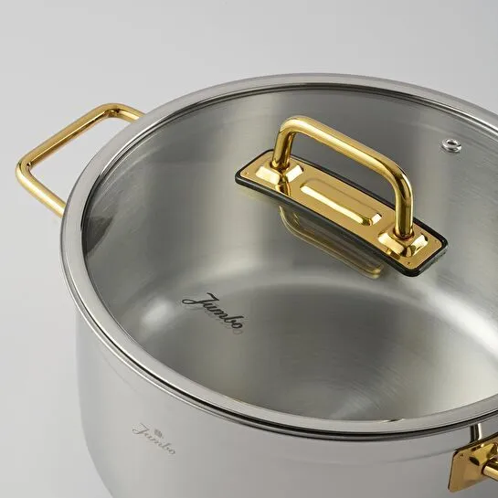 Jumbo Modena 8 Parça İndüksiyon Tabanlı Titanyum Gold Tencere Seti