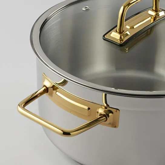 Jumbo Modena 8 Parça İndüksiyon Tabanlı Titanyum Gold Tencere Seti