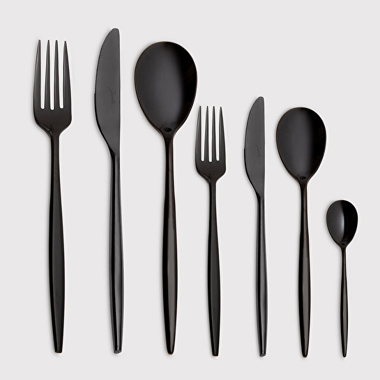 Jumbo 5800 Apollo Titanyum Siyah 12 Kişilik 84 Parça Çatal Kaşık Bıçak Takımı