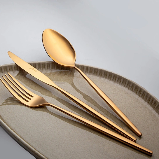 Jumbo 5900 Infinity Titanyum Bronz 12 Kişilik 84 Parça Çatal Kaşık Bıçak Takımı