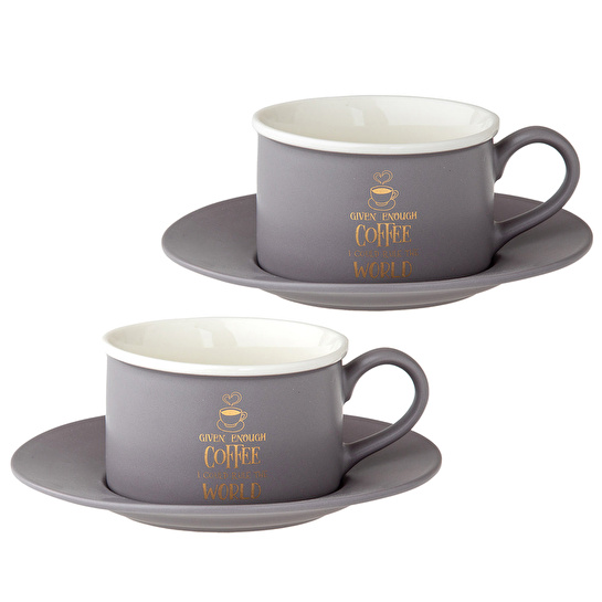Jumbo Joy Grey Çay Fincan Takımı