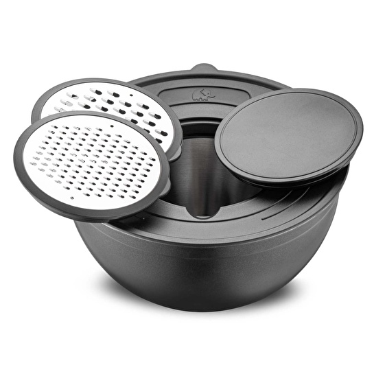 Jumbo Globe 5 Parça Mat Siyah Rendeli Saklama ve Karıştırma Kabı