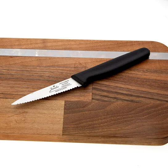 Jumbo Practico Alman Çeliği Black Tırtıklı Soyma Bıçağı - 9cm
