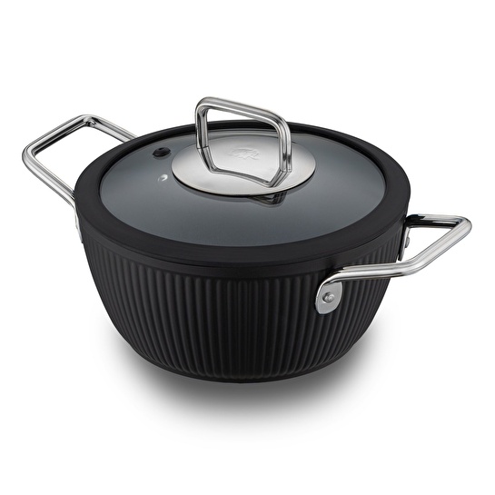 Jumbo Dublin Black 7 Parça İndüksiyon Tabanlı Granit Tencere Seti