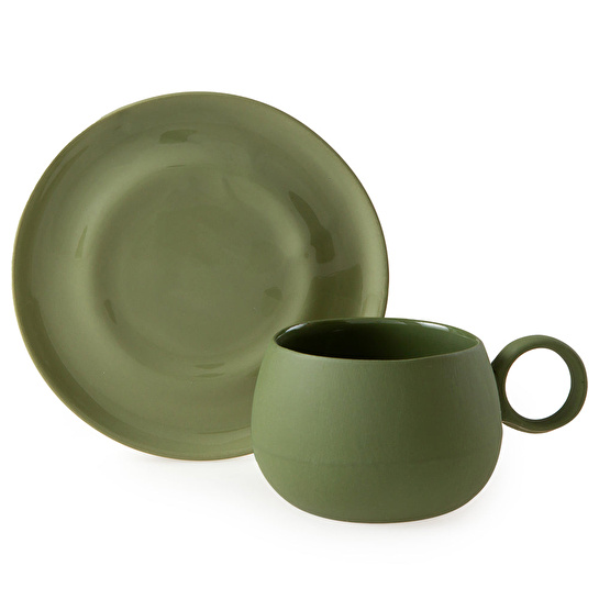 Jumbo Golf Line Koyu Yeşil Kahve Fincan Takımı