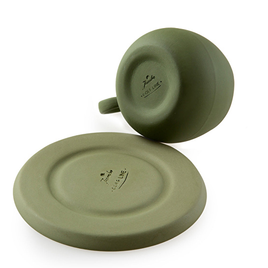 Jumbo Golf Line Koyu Yeşil Kahve Fincan Takımı