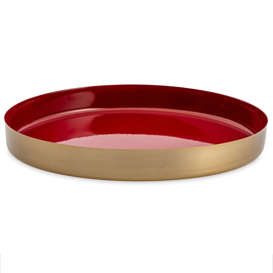 Jumbo Capella Kırmızı Yuvarlak Tepsi 32 cm