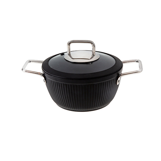 Jumbo Dublin Black İndüksiyon Tabanlı Derin Tencere 20 cm