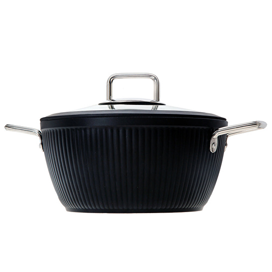 Jumbo Dublin Black İndüksiyon Tabanlı Derin Tencere 24 cm