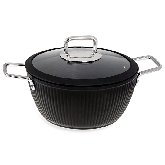 Jumbo Dublin Black İndüksiyon Tabanlı Derin Tencere 24 cm