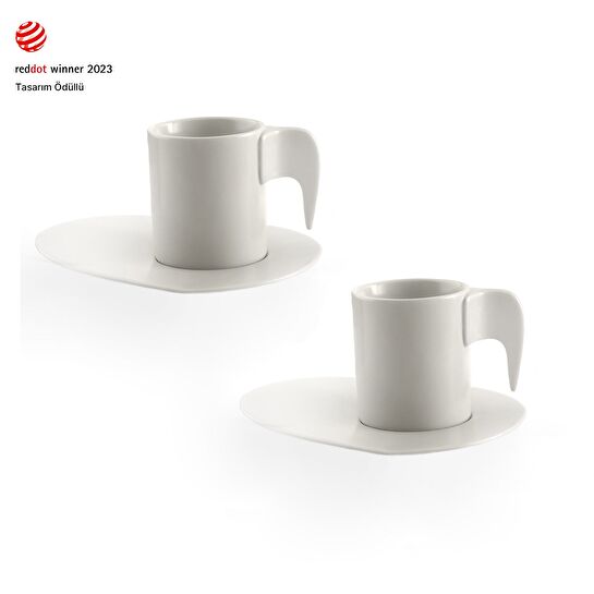 Jumbo Elefas Beyaz 2 Kişilik Fincan Takımı