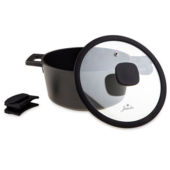 Jumbo Black Cook 7 Parça İndüksiyon Tabanlı Döküm Tencere Seti