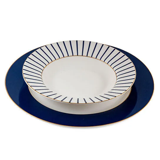 Jumbo Navy 24 Parça 6 Kişilik Yemek Takımı Blue