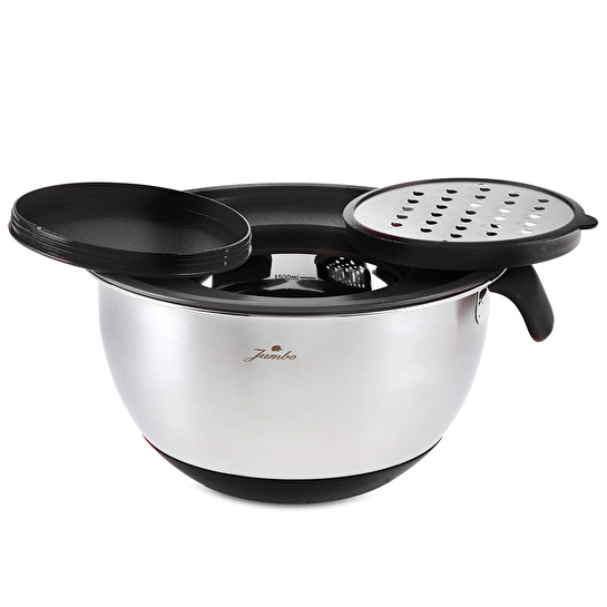 Jumbo Globe Plus Siyah Saklama Kabı Rendeli 20 cm