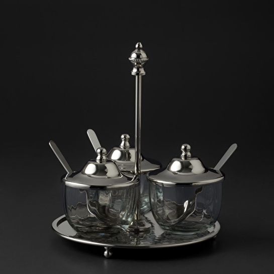 Jumbo Alula Standlı 3'lü Baharat Seti 16,5x16,5x18,5 cm