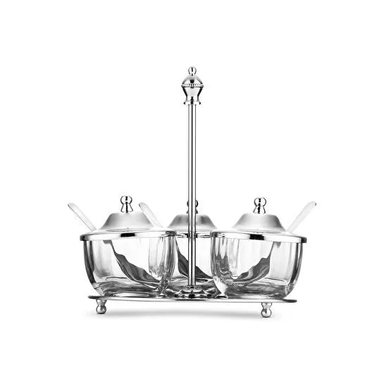 Jumbo Alula Standlı 3'lü Baharat Seti 16,5x16,5x18,5 cm