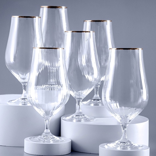 Jumbo Tulipa 6'lı Ayaklı Bardak Platin