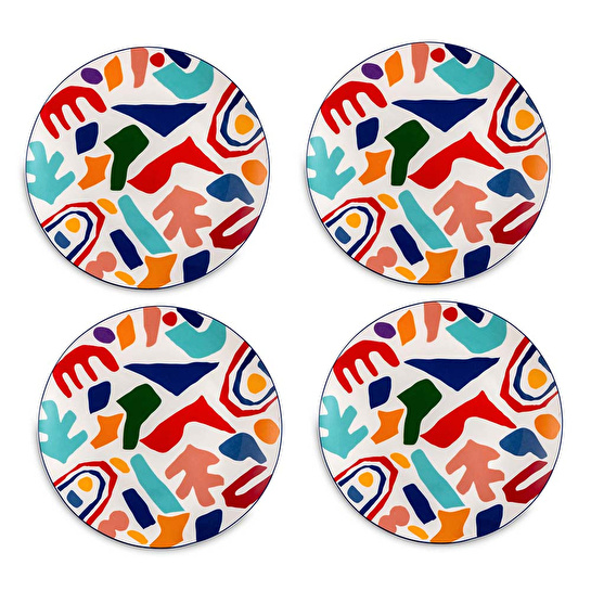 Jumbo Amorphe 4'lü Pasta Tabağı 20 cm