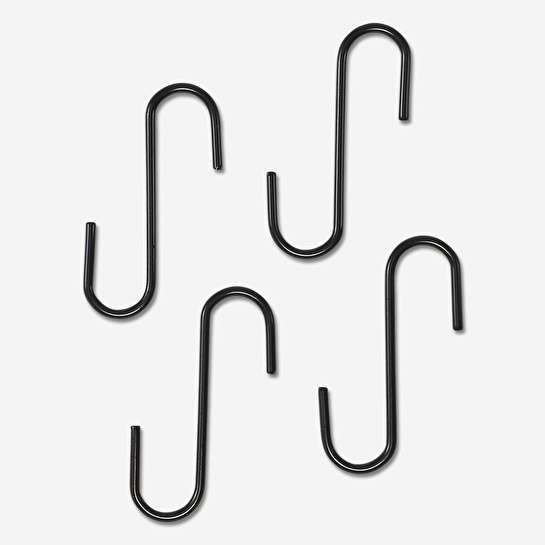Flying Tiger Copenhagen 4'lü S Şekilli Siyah Metal Kanca Seti