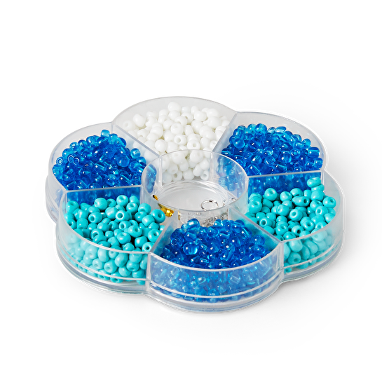 Flying Tiger Copenhagen Mavi Beyaz Cam Boncuk Seti