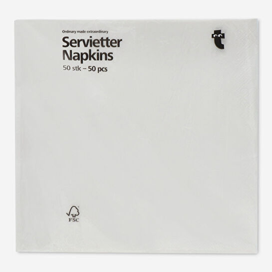 Flying Tiger Copenhagen 50'li Beyaz Servis Peçetesi