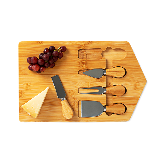 Flying Tiger Copenhagen 4'lü Bambu Peynir Dilimleme Bıçağı ve Servis Seti