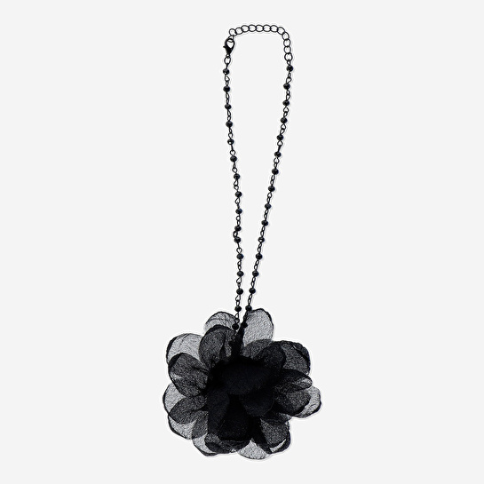 Flying Tiger Copenhagen Siyah Çiçekli Choker Kolye
