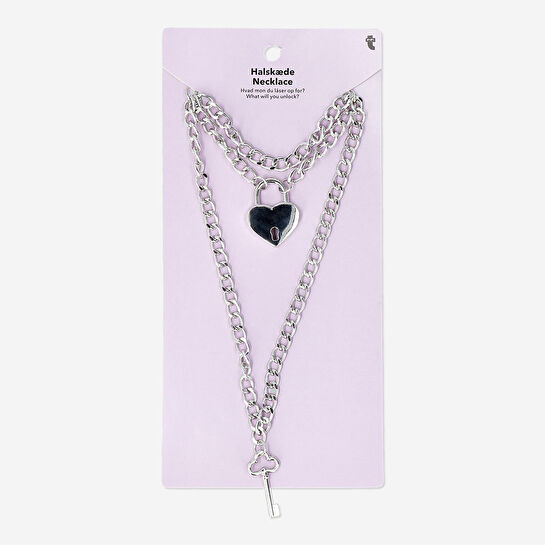 Flying Tiger Copenhagen Kalp Şeklinde Kilitli Zincir Kolye