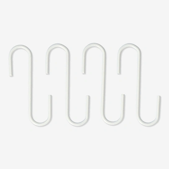 Flying Tiger Copenhagen 4'lü S Şekilli Beyaz Metal Kanca Seti