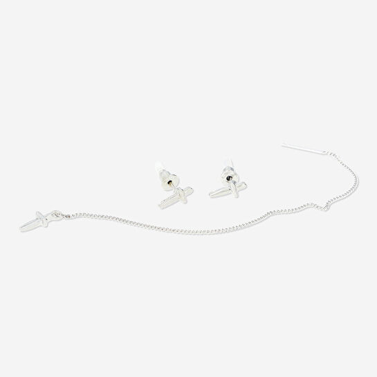 Flying Tiger Copenhagen Zincir Küpe ve 2'li Küçük Çivi Küpe Seti