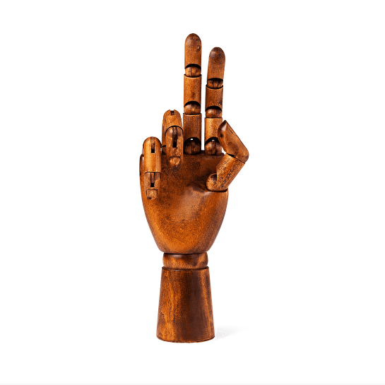 Flying Tiger Copenhagen Kahverengi Ahşap El Modeli 25 cm