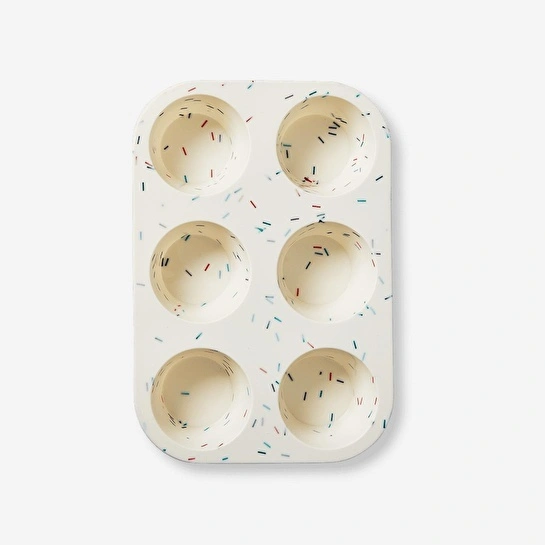 Flying Tiger Copenhagen Konfeti Desenli 6'lı Silikon Muffin Kalıbı 24 cm x 16,5 cm