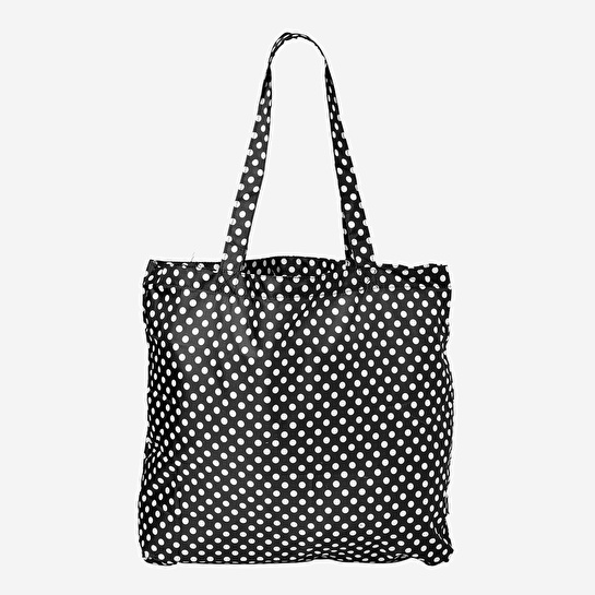 Flying Tiger Copenhagen Siyah Beyaz Puantiyeli Katlanabilir Çanta